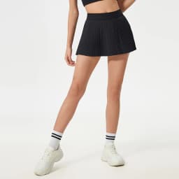Solid Color Women's 2-in-1 Yoga Tennis Skirt, Outdoor Running Skort, Breathable Quick-Dry Fitness Sports Skirt with Liner