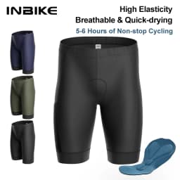 INBIKE Men's Bike Shorts 3D Padded Cycling Road Biking Clothing Man Mountain Riding Biker Bicycle MTB Cycle Shorts With Pockets