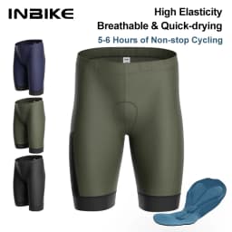 INBIKE Men's Bike Shorts 3D Padded Cycling Road Biking Clothing Man Mountain Riding Biker Bicycle MTB Cycle Shorts With Pockets