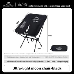 MOUNTAINHIKER Ultra Light Portable Folding Moon Chair Aluminum Alloy Outdoor Bench for Camping Hiking Fishing in Green Black Kha