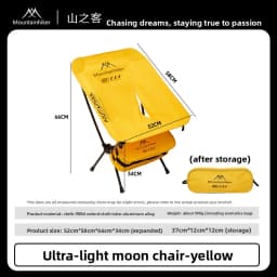 MOUNTAINHIKER Ultra Light Portable Folding Moon Chair Aluminum Alloy Outdoor Bench for Camping Hiking Fishing in Green Black Kha