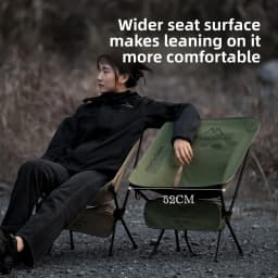 MOUNTAINHIKER Ultra Light Portable Folding Moon Chair Aluminum Alloy Outdoor Bench for Camping Hiking Fishing in Green Black Kha