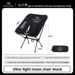 MOUNTAINHIKER Ultra Light Portable Folding Moon Chair Aluminum Alloy Outdoor Bench for Camping Hiking Fishing in Green Black Kha
