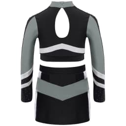 Children Cheer Dance Outfits Schoolgirls Cheerleader Costumes Cheerleading Suits Kids Cheering Team Uniforms with Flower Balls