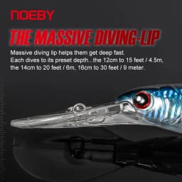 NOEBY NBL9046 3PCS Set Trolling Minnow Lure 120mm 140mm 160mm Deep Diving Hard Bait Tuna GT Big Game Saltwater
