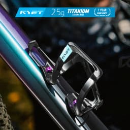 RYET Full Carbon Bike Bottle Cage 25g Ultra Light Side-Loading Design with Rainbow Screw for Road MTB Cycling