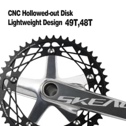 SKEACE Fixed Gear Crankset 165mm Integrated 144 BCD Hollowtech Crank Ultralight Aluminum Alloy Single Speed 49T Track BIKE Parts