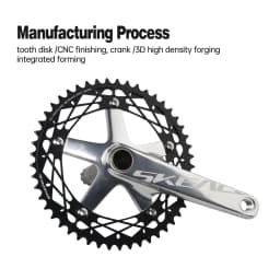 SKEACE Fixed Gear Crankset 165mm Integrated 144 BCD Hollowtech Crank Ultralight Aluminum Alloy Single Speed 49T Track BIKE Parts