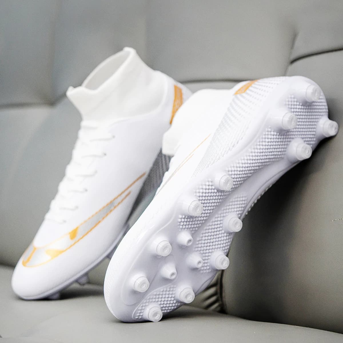 Premium High-Top Football Shoes FG Long Studs and TF Short Studs, Suitable for Both Men and Women, Offer Comfort. Sole Spikes