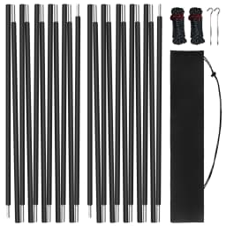 2pcs/pair Camping Tent Poles Aluminum Replacement Fittings 3.6m 4.3m Support Poles Outdoor Tent Rods Camping Repair Accessories