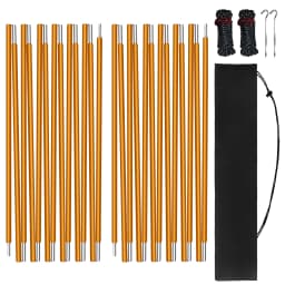 2pcs/pair Camping Tent Poles Aluminum Replacement Fittings 3.6m 4.3m Support Poles Outdoor Tent Rods Camping Repair Accessories