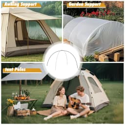 2pcs/pair Camping Tent Poles Aluminum Replacement Fittings 3.6m 4.3m Support Poles Outdoor Tent Rods Camping Repair Accessories