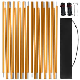 2pcs/pair Camping Tent Poles Aluminum Replacement Fittings 3.6m 4.3m Support Poles Outdoor Tent Rods Camping Repair Accessories
