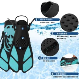 Adjustable Snorkel Fins for Adults and Teens Soft Silicone Diving Fins Comfortable Breathable Swim Fins for Snorkeling Diving