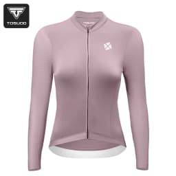 TOSUOD Women's Cycling Long Sleeve Shirt Stylish Quick-Dry Breathable Sport Top with Sun Protection Back Pocket for Bicycle