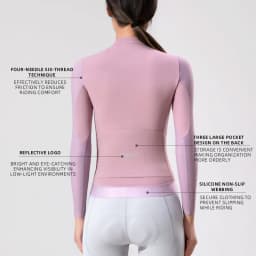 TOSUOD Women's Cycling Long Sleeve Shirt Stylish Quick-Dry Breathable Sport Top with Sun Protection Back Pocket for Bicycle