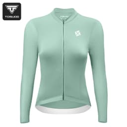 TOSUOD Women's Cycling Long Sleeve Shirt Stylish Quick-Dry Breathable Sport Top with Sun Protection Back Pocket for Bicycle