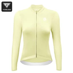 TOSUOD Women's Cycling Long Sleeve Shirt Stylish Quick-Dry Breathable Sport Top with Sun Protection Back Pocket for Bicycle