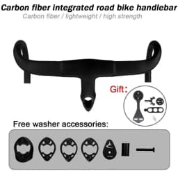 F14 Series Road Bike Handlebar, T800 Carbon Fiber Integrated Drop Bar, Built-in Garmin Wahoo Mount, Internal Routing Ultralight