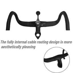 F14 Series Road Bike Handlebar, T800 Carbon Fiber Integrated Drop Bar, Built-in Garmin Wahoo Mount, Internal Routing Ultralight