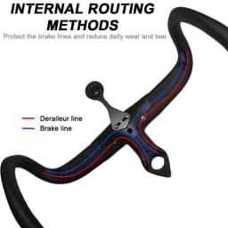 F14 Series Road Bike Handlebar, T800 Carbon Fiber Integrated Drop Bar, Built-in Garmin Wahoo Mount, Internal Routing Ultralight