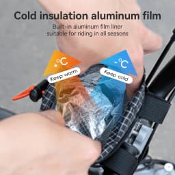 Qunature 2Pcs Bicycle Handlebar Water Bottle Bag MTB RB Front Beam Bag Insulated Cooler Folding Bike Handlebar Bag Crossbody Bag