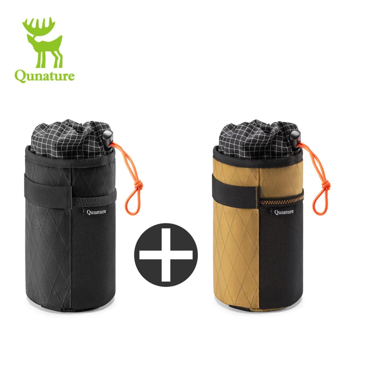 Qunature 2Pcs Bicycle Handlebar Water Bottle Bag MTB RB Front Beam Bag Insulated Cooler Folding Bike Handlebar Bag Crossbody Bag