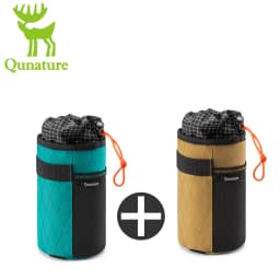 Qunature 2Pcs Bicycle Handlebar Water Bottle Bag MTB RB Front Beam Bag Insulated Cooler Folding Bike Handlebar Bag Crossbody Bag