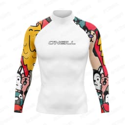 2026 Funny Rash Guards Swimsuit Men's Long Sleeve Beach Surfing T-Shirt UV Protection Swimwear Boy's Sports Surf Diving Clothes