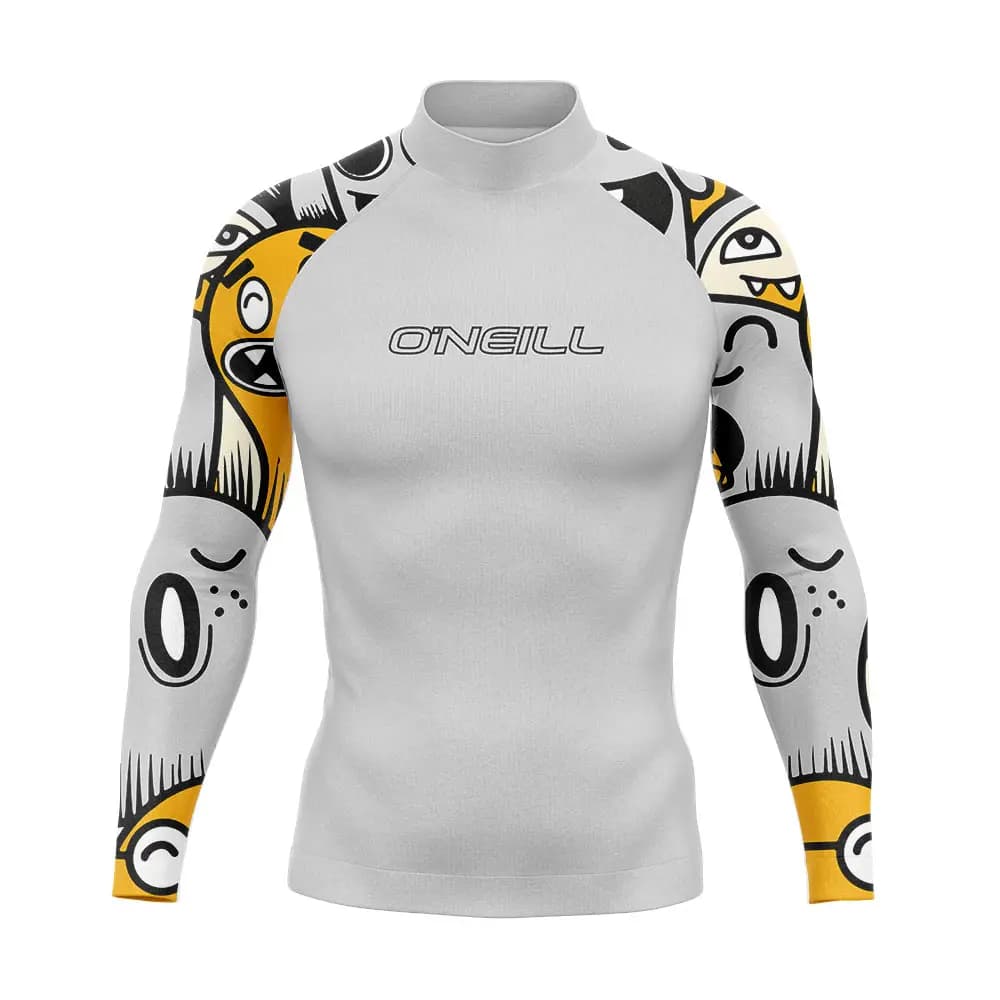 2026 Funny Rash Guards Swimsuit Men's Long Sleeve Beach Surfing T-Shirt UV Protection Swimwear Boy's Sports Surf Diving Clothes