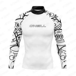 2026 Funny Rash Guards Swimsuit Men's Long Sleeve Beach Surfing T-Shirt UV Protection Swimwear Boy's Sports Surf Diving Clothes