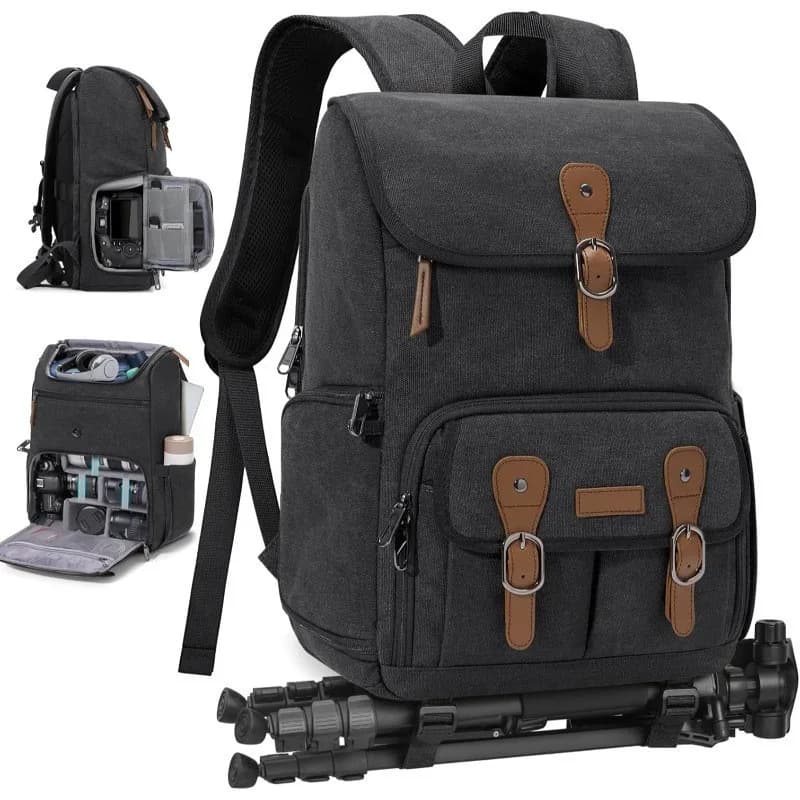 Multifunctional Dslr Camera Backpack Dual-Shoulder Photography Bag for Laptop Drone Bag with Tripod Rain Cover Access Pocket