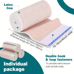 24 Rolls Self-Closure Elastic Bandage Wrap with Touch Closure, Latex-Free Compression Wrap for Legs Ankle Knee Wrist Arm Tummy