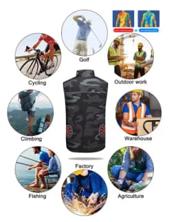Summer Fan Vest for Construction Sites, Cooling Workwear, Refrigeration Waistcoat, Outdoor Protective Fan Jacket, Uni