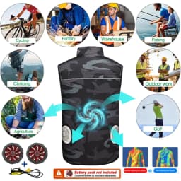 Summer Fan Vest for Construction Sites, Cooling Workwear, Refrigeration Waistcoat, Outdoor Protective Fan Jacket, Uni
