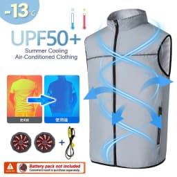 Summer Fan Vest for Construction Sites, Cooling Workwear, Refrigeration Waistcoat, Outdoor Protective Fan Jacket, Uni