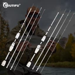 BIUTIFU Spinning Casting XUL Travel Mini Fishing Rods 1.8/1.95/2.1m Carbon Fiber 0.2-10g Ultralight Fast SolidTip For Lure Trout