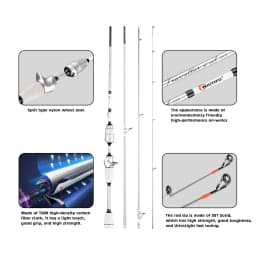 BIUTIFU Spinning Casting XUL Travel Mini Fishing Rods 1.8/1.95/2.1m Carbon Fiber 0.2-10g Ultralight Fast SolidTip For Lure Trout