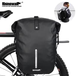 Rhinowalk Bicycle Bag&Pannier 100% Fully Waterproof 27L Big Bike Bag Capacity Multifunctional Rear Rack Pannier Bag Cycling Bags