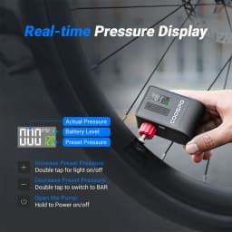 COOSPO Mini Electric Air Pump Portable Digital Inflator 120PSI 500mAh MTB Road Bike Accessories for Bike Schrader Presta Tires