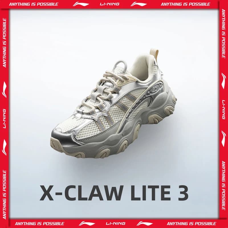 Li-Ning Women's X-CLAW LITE 3 Lifestyle Shoes Lightweight Soft Rebound Comfortable Shoes LiNing Classic Casual Sneakers AGCW186