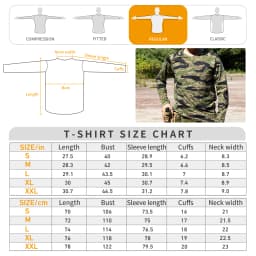 Tiger Stripe Camo Long Sleeve Tactical Shirt UPF50+ Sun Protection High Elastic Morale Patch Hiking Hunting