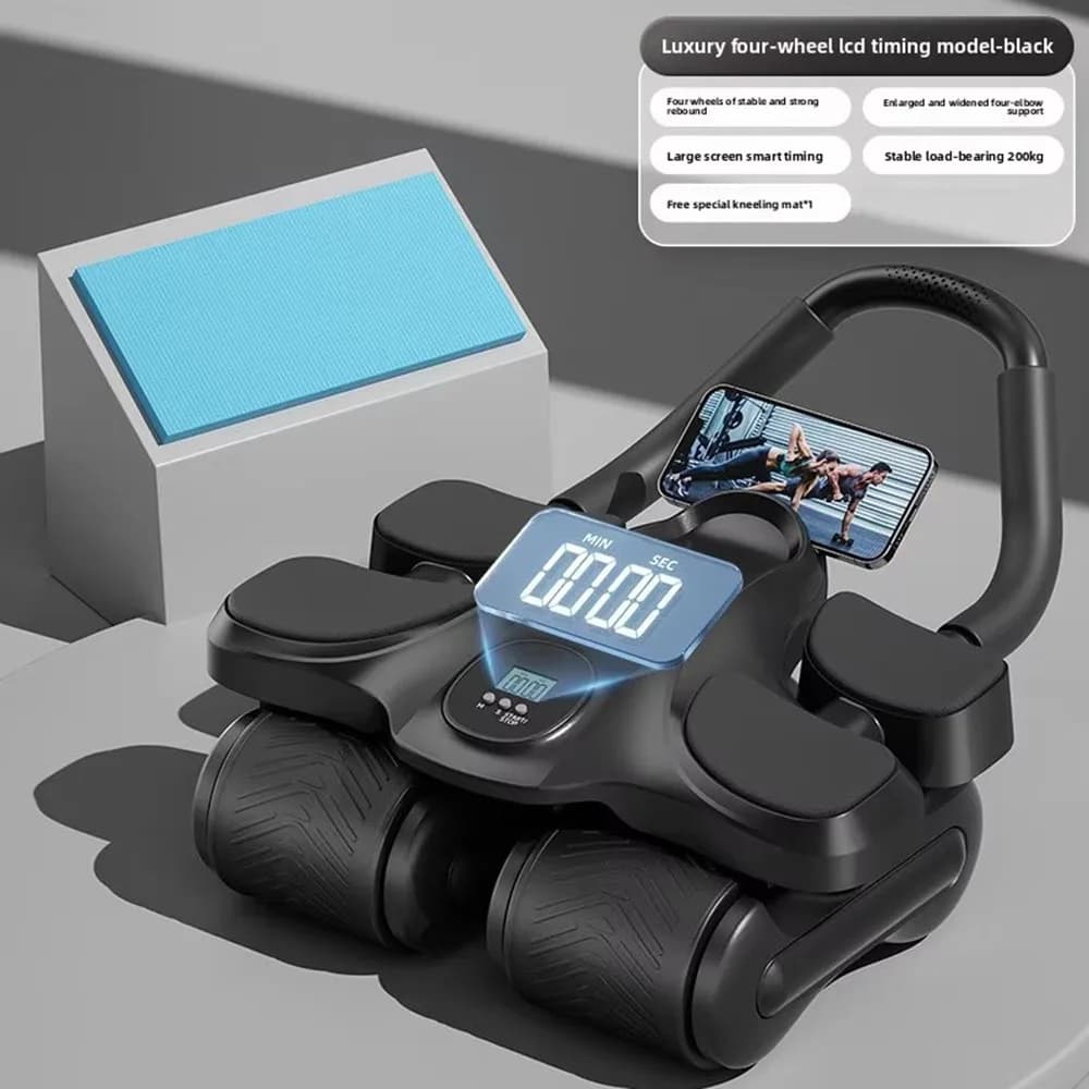 Four-wheel Abdominal Wheel Automatic Rebound Abdominal Muscle Training Artifact Home Fitness Thin Belly Training Device