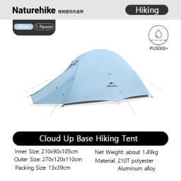 Naturehike 2026 New Hiking Tent Waterproof Large Foyer Pink Tent Travel 1-2 Person Ultralight Portable Camping Shelter Tents