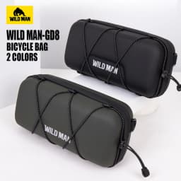 WILD MAN Bike Handlebar Bag EVA Hard Shell Waterproof Front Tube Pouch with Crossbody Strap MTB Road Bicycle Accessories