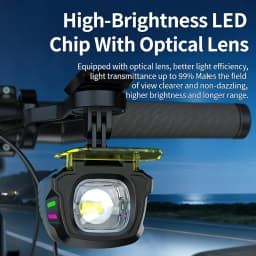 Highlight LED Cycling Light Type-C Rechargeable Bike Lamp Aluminum Alloy Wireless Remote Control Bicycle Headlight for Scooter
