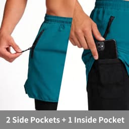 WOSAWE Summer MTB Shorts Mountain Bike Cycling Padded Shorts Multi-Pockets Road Bike Trousers Outdoor Sports 2 in 1 Short Pants