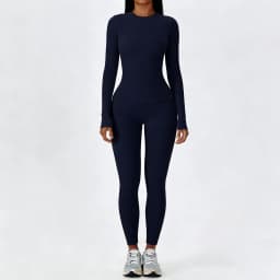Women Yoga Set 2 Piece Long Sleeve Naked Feeling Slim Fit Athletic Top High Waist Compression Leggings Gym Activewear