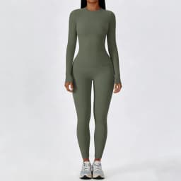 Women Yoga Set 2 Piece Long Sleeve Naked Feeling Slim Fit Athletic Top High Waist Compression Leggings Gym Activewear