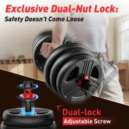 FED Fitness Feierdun Series DS4 Dumbbell Set 9-20kg Adjustable Dumbbells 2er Set, 5-in-1 Barbell, Kettlebell, Push-up Stand, Full Body Strength Training